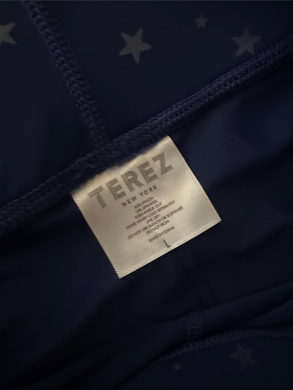 Terez Navy Star-Print Leggings Large - Picture 4 of 8